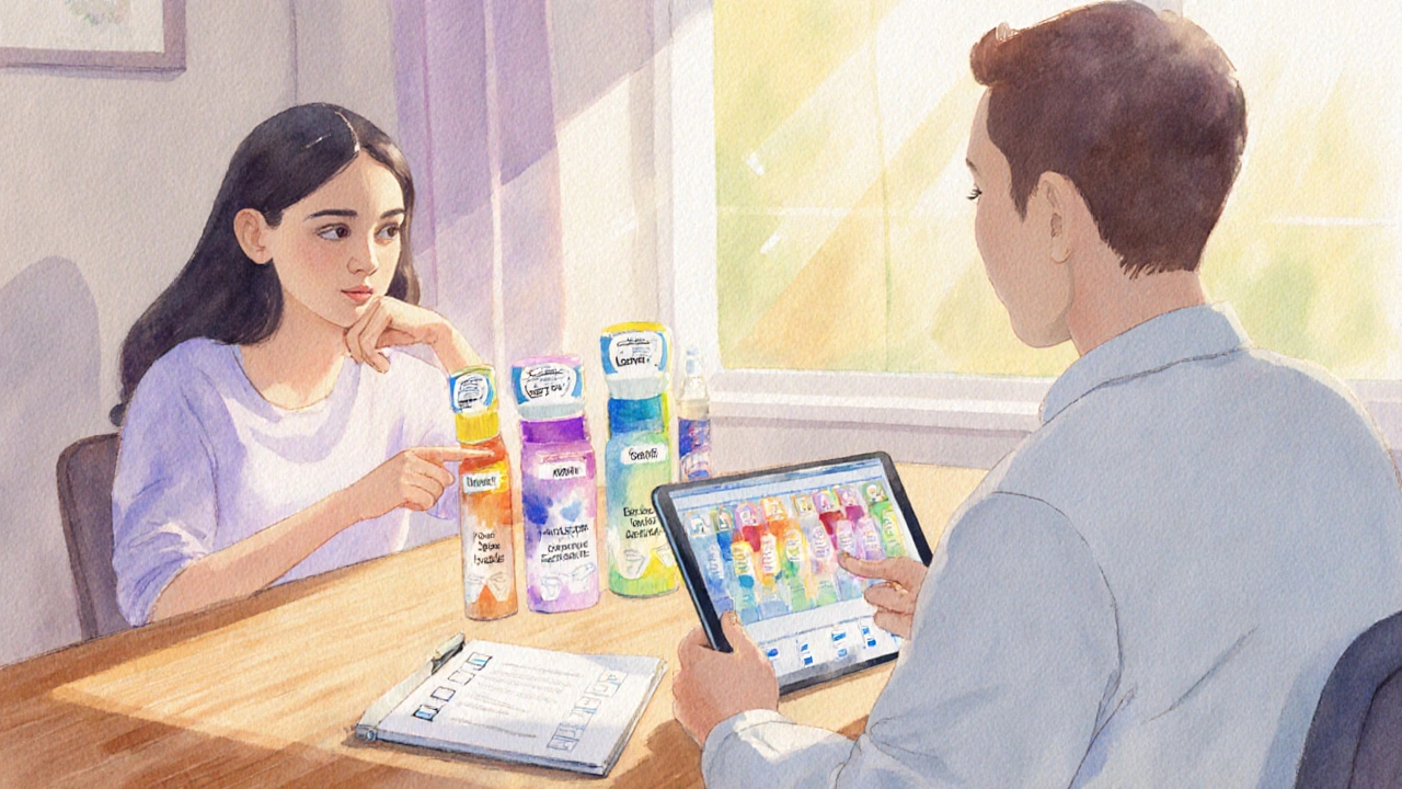 Doctor and patient discussing birth control options at a sunlit desk.