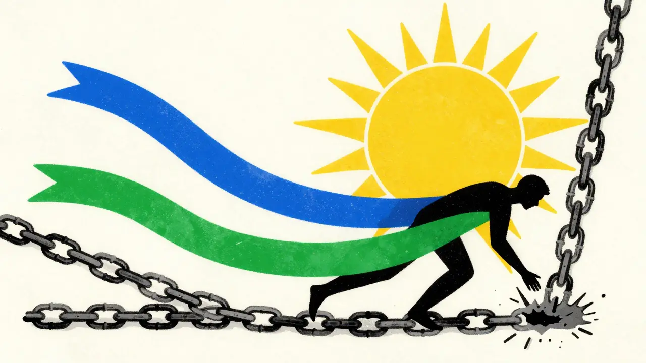 Metaphorical image of a person gaining freedom and vitality through home care